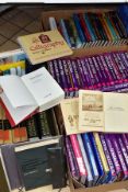 FIVE BOXES OF BOOKS, approximately ninety books with titles to include thirty Book Club Associates