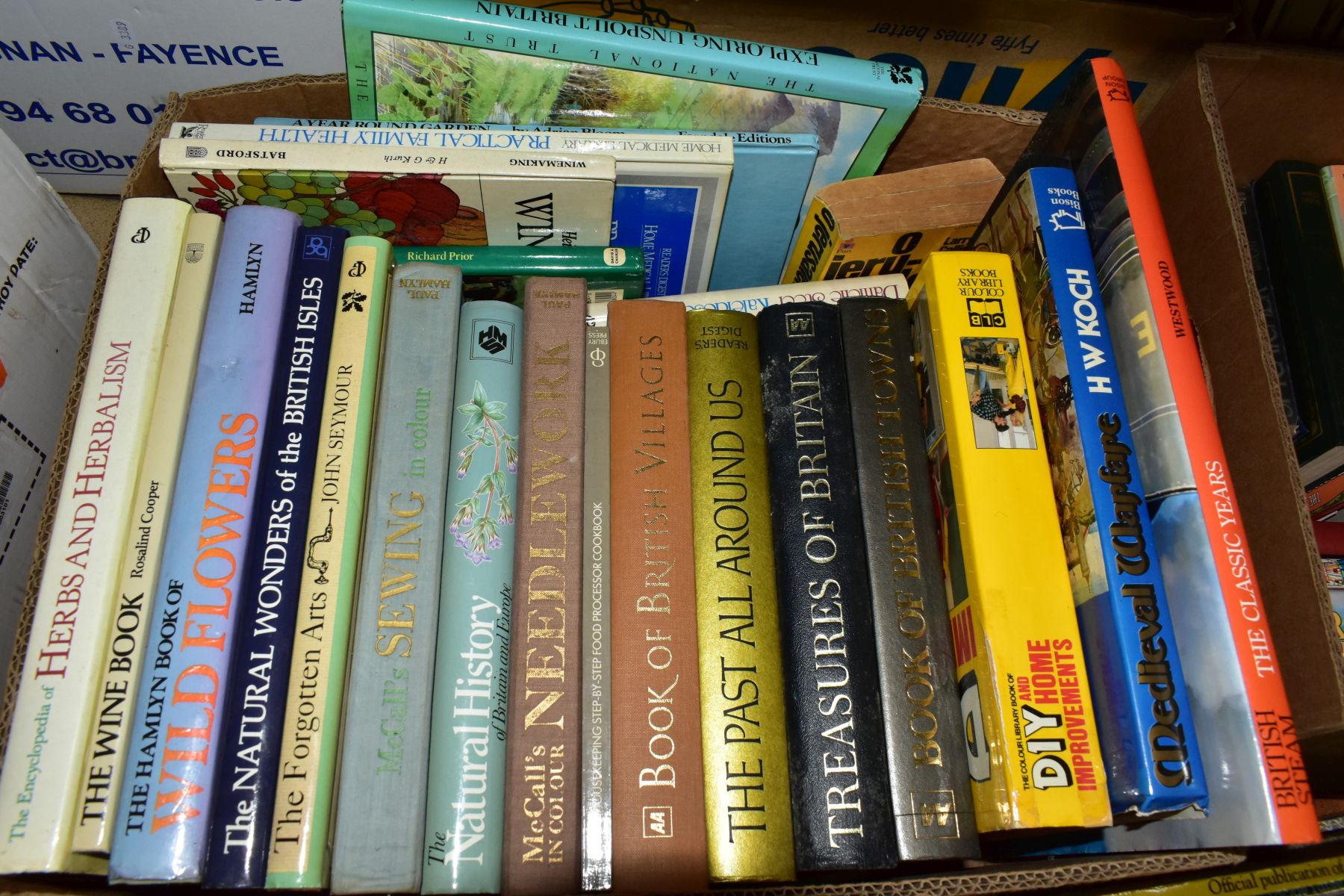 FIVE BOXES OF BOOKS, approximately one hundred and ten books, titles to include fiction, needlework, - Image 3 of 6