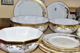 TEN PIECES OF CAVERSWALL CHINA DINNER WARES, comprising four dinner plates, three tea plates, a