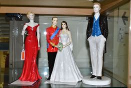 THREE CERAMIC ROYAL FIGURINES, comprising a Royal Worcester 'Diana, The People's Princess'