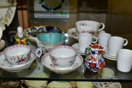 A GROUP OF ORIENTAL AND OTHER CERAMICS, nineteen pieces comprising two handpainted tea bowls and