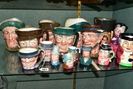 TWO TOBY JUGS AND FOURTEEN CHARACTER JUGS, ALL 20TH CENTURY, including large Royal Doulton 'Mr