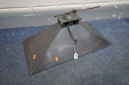 AN INDUSTRIAL CEILING LIGHT with a mirrored interior, length 61cm x depth 31cm x drop 24cm (