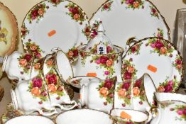 ROYAL ALBERT 'OLD COUNTRY ROSES' TEA AND DINNER WARES, comprising a tea pot and cover (second),