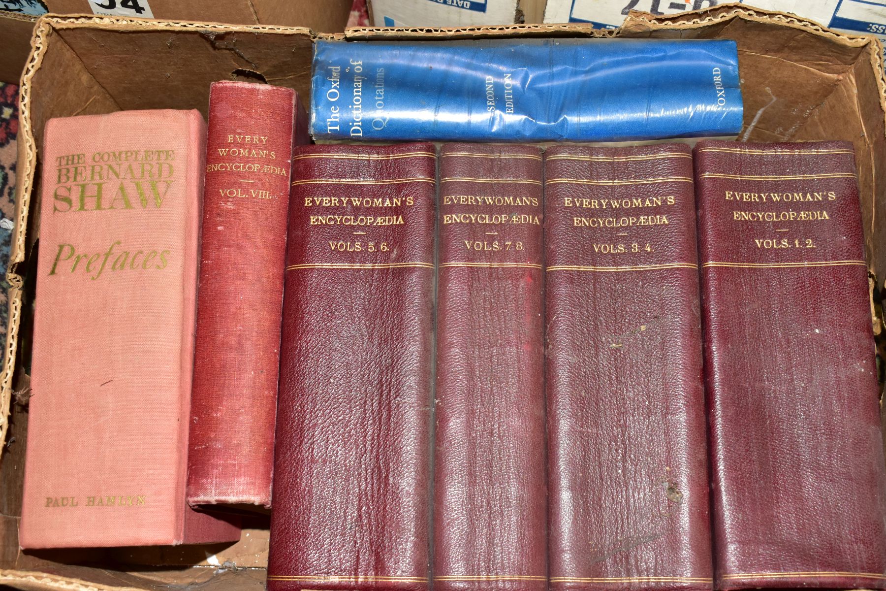 SIX BOXES OF VINTAGE BOOKS, to include H G Wells by Odhams press, The complete Prefaces of George - Bild 6 aus 8