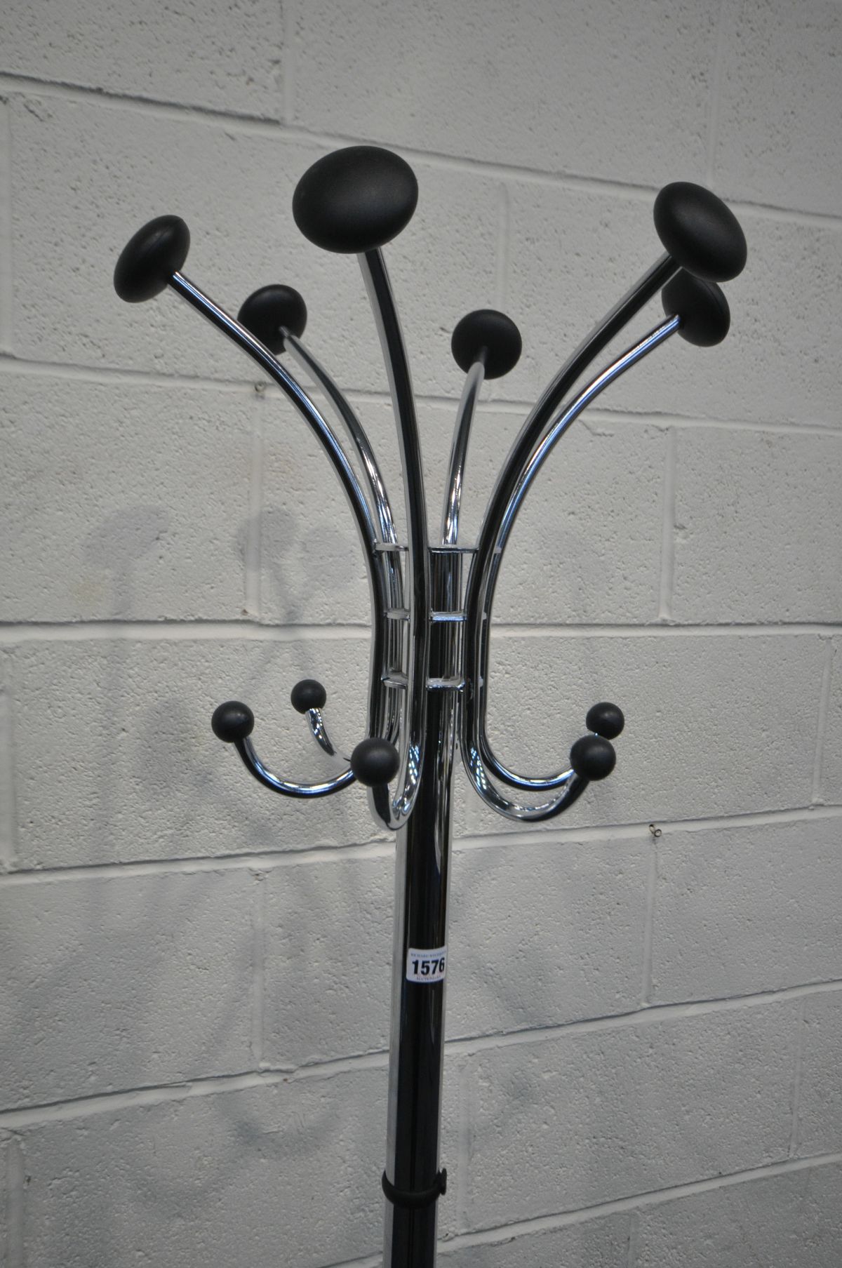 A CHROME SPUTNIK STYLE COAT STAND, height 180cm - Image 2 of 2