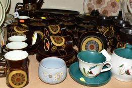 A FORTY THREE PIECE DENBY ARABESQUE DINNER SERVICE WITH OTHER PIECES OF DENBY CERAMICS, Denby