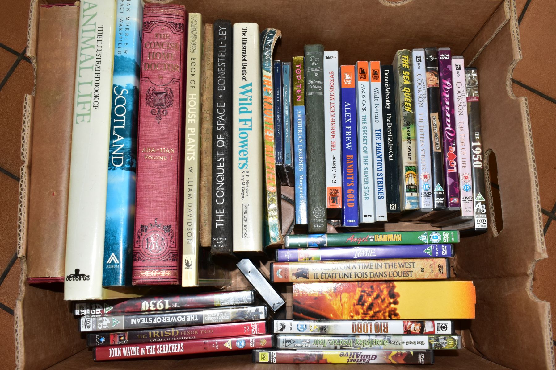 FOUR BOXES OF BOOKS AND DVDS, approximately seventy books with titles to include gardening, - Image 4 of 6