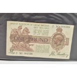 A BANKNOTE ALBUM CONTAINING SOME EARLY UK BANKNOTES, to include 19 x john Bradbury one pound