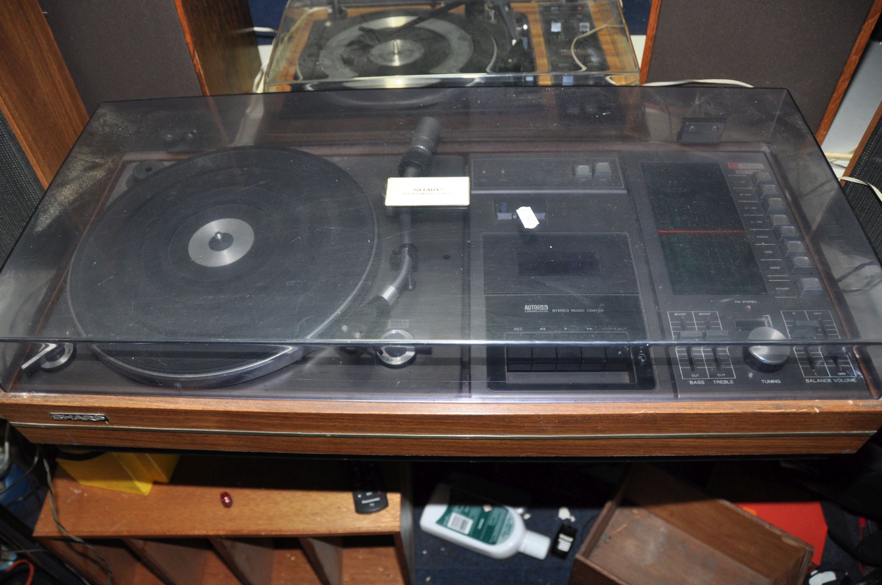 A VINTAGE SHARP SG-315E MUSIC CENTRE with a pair of CP315E speakers (working apart from tape - Image 2 of 5