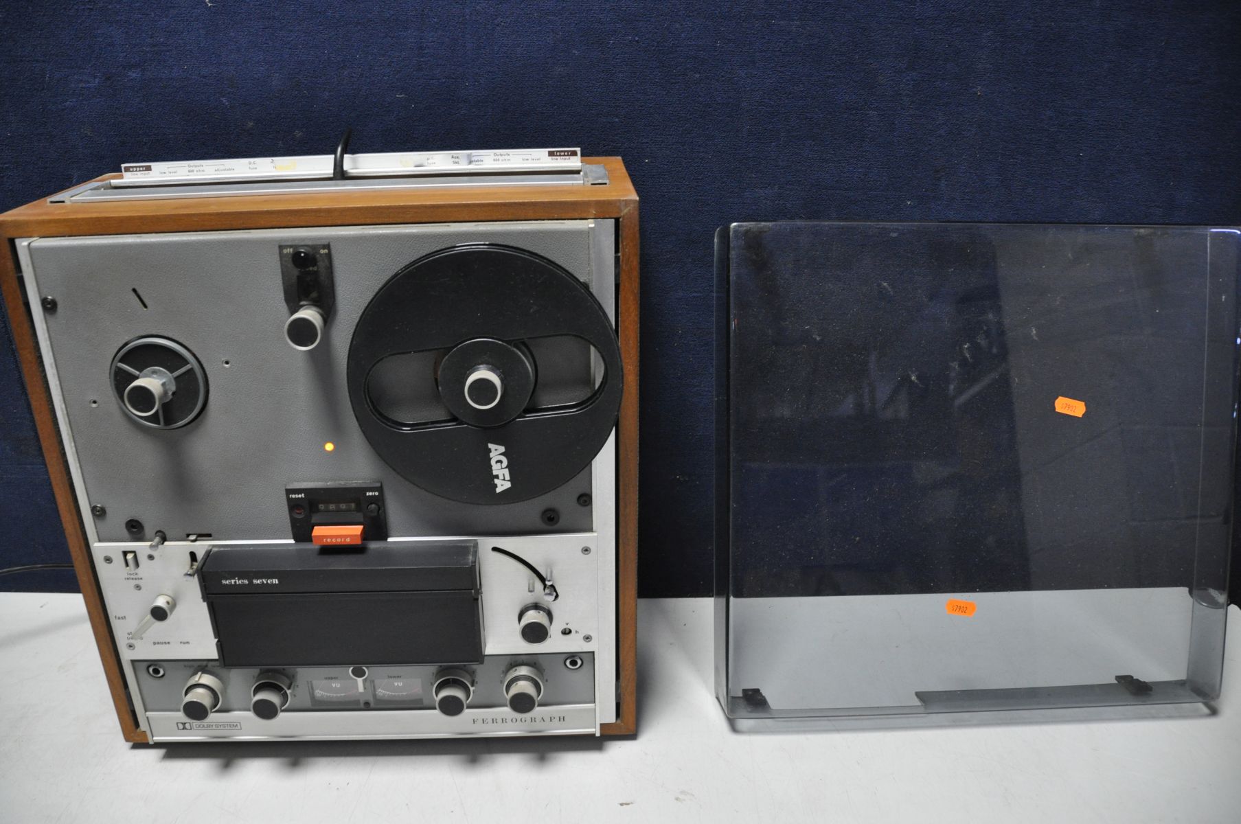 A FERROGRAPH SERIES SEVEN REEL TO REEL with smoked plexi glass lid, in good condition (PAT pass,