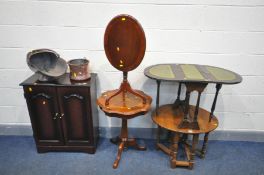 A SELECTION OF OCCASIONAL FURNITURE, to include a pine drop leaf occasional table, mahogany