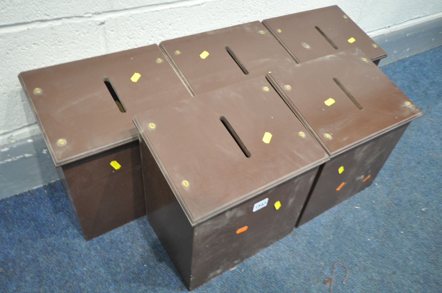 FIVE STAINED WOOD BALLOT BOXES - Image 2 of 2