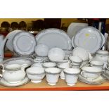 A SEVENTY PIECE ROYAL DOULTON YORK H5100 DINNER SERVICE, comprising a meat plate, an oval dish, a