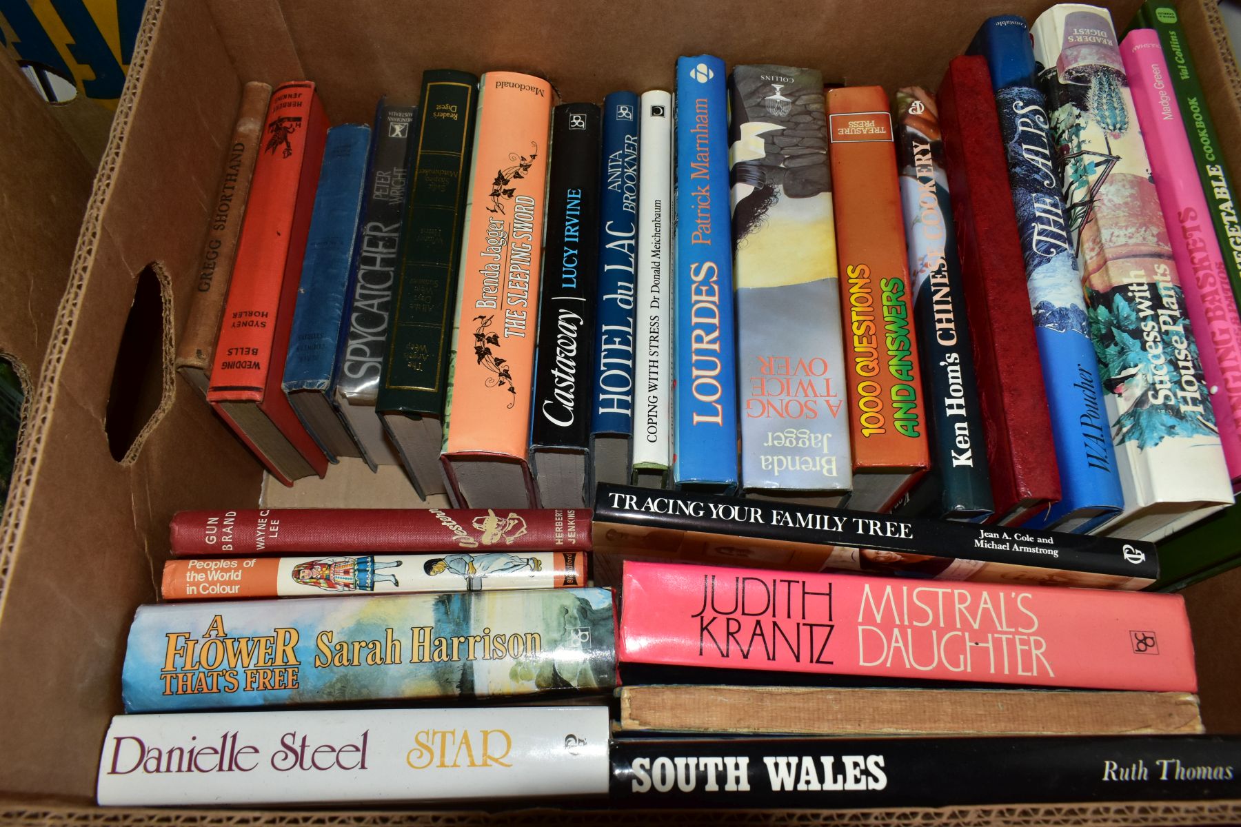 FIVE BOXES OF BOOKS, approximately one hundred and ten books, titles to include fiction, needlework, - Image 4 of 6