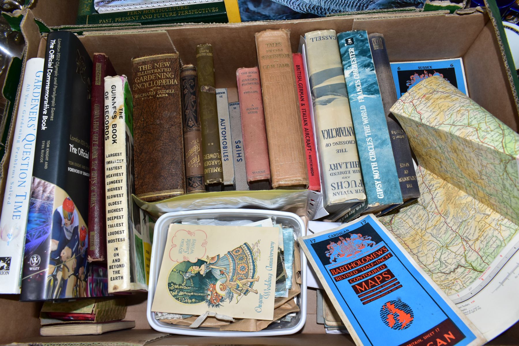 TWO BOXES OF BOOKS, POSTCARDS AND EPHEMERA, approximately forty books mainly nineteenth and - Image 4 of 5