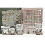 A PLASTIC FILE CASE CONTAINING MIXED WORLD COINS, to include UK silver coinage of florins,