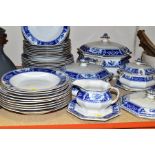 A THIRTY SEVEN PIECE KEELING & CO LTD LOSOL WARE MELIDEN PATTERN DINNER SERVICE, comprising a