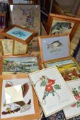 TWO BOXES AND LOOSE PICTURES, twenty five pictures including original art, prints and different