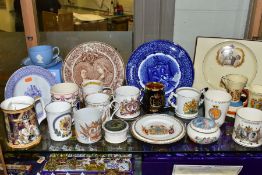 A GROUP OF CERAMIC ROYAL COMMEMORATIVE WARES, twenty three pieces to include a boxed Wedgwood