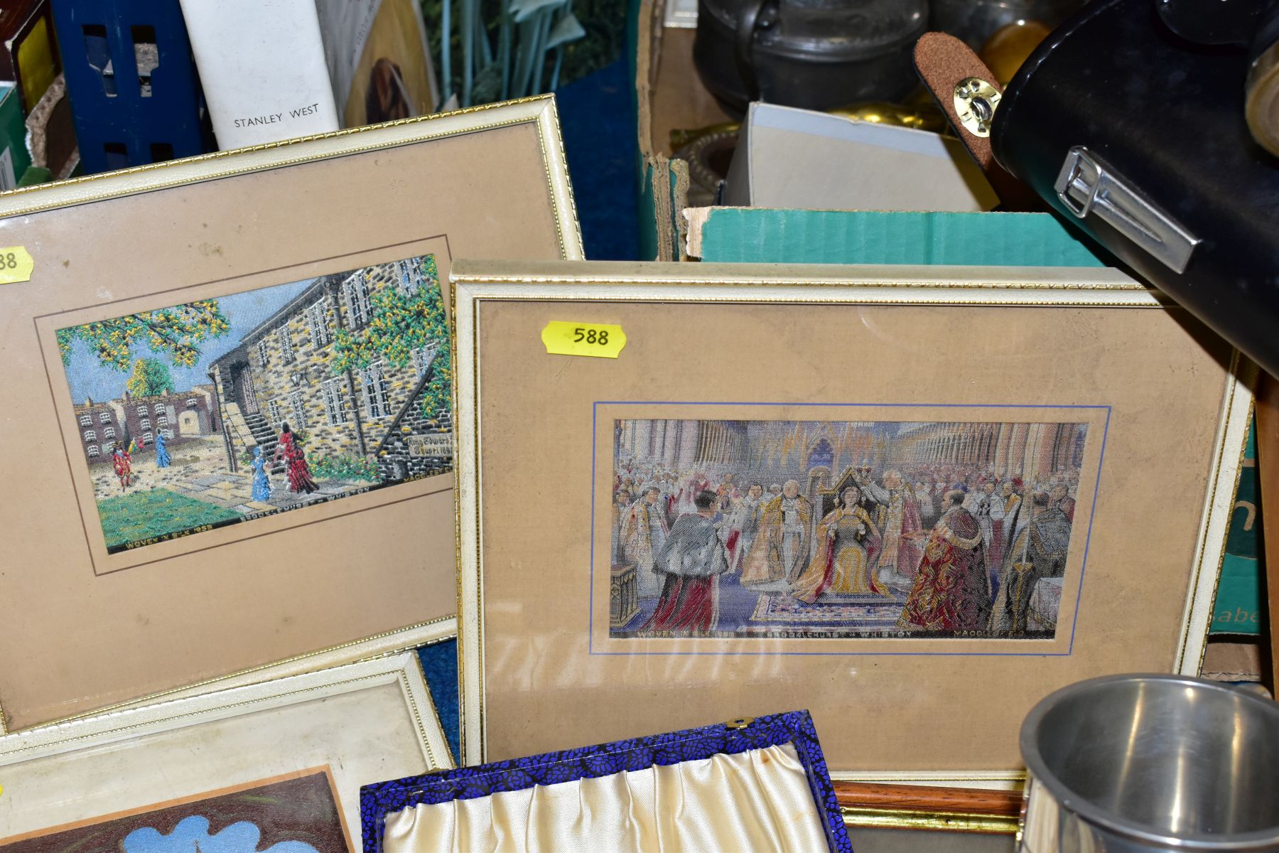 A BOX AND LOOSE WOVEN SILK PICTURES BY BROCKLEHURST-WHISTON OF MACCLESFIELD AND OTHERS, - Image 5 of 10