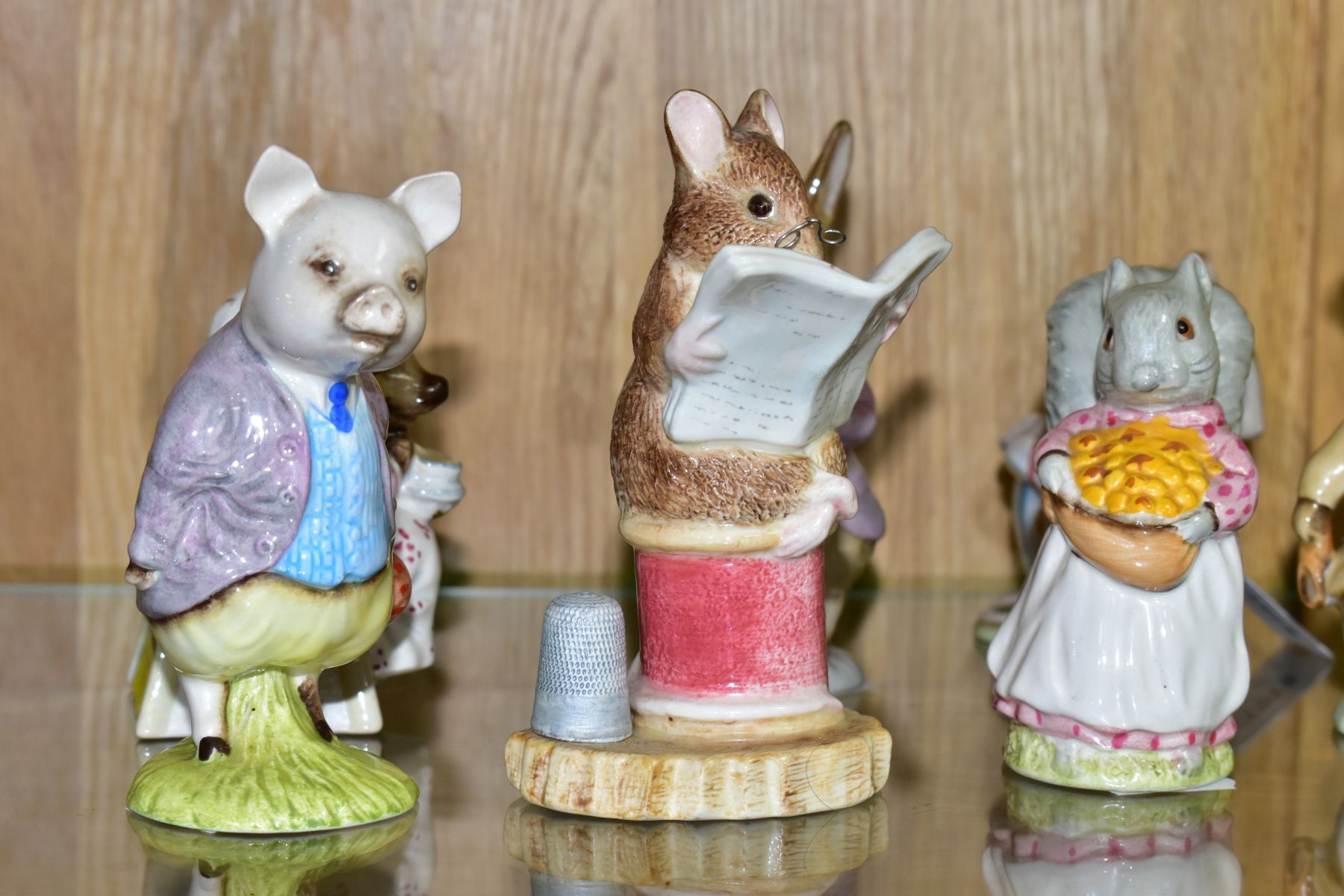 SEVEN BEATRIX POTTER FIGURES, to include Beswick Mrs Tittlemouse (small chip to ear) and Mrs Tiggy - Image 6 of 11