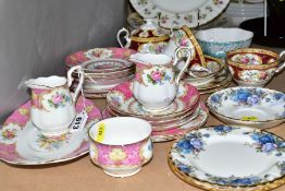 ROYAL ALBERT TEA AND DINNER WARES IN ASSORETD PATTERNS, 'Lady Carlyle' comprising small sugar