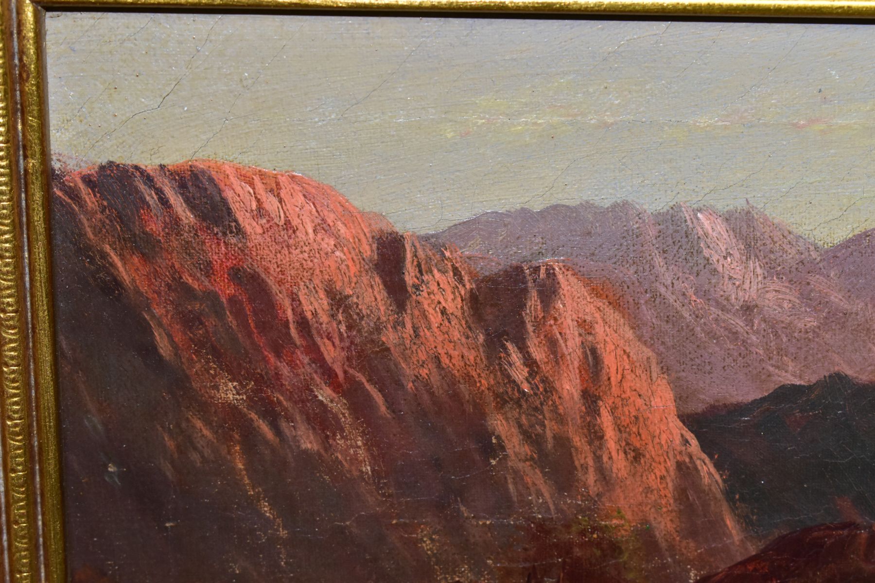 A. LEWIS (19TH/20TH CENTURY) A MOUNTAINOUS LANDSCAPE AT SUNRISE, fast flowing stream to the - Image 5 of 6