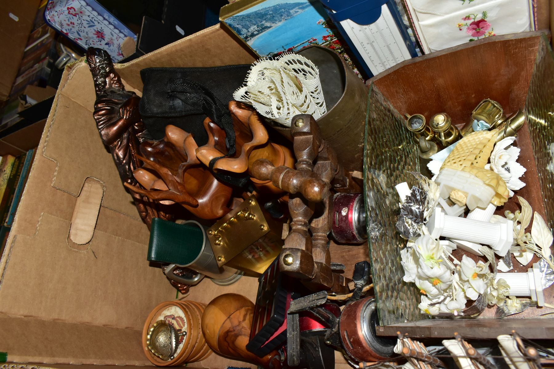 SIX BOXES AND LOOSE PROJECTOR, FILM REELS, WEDDING DRESS, TROPHIES AND SUNDRY ITEMS, to include a - Image 12 of 14