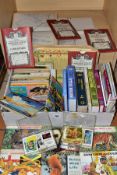 A BOX OF BOOKS AND EPHEMERA, eight books on the subject of football, particularly Aston Villa FC,