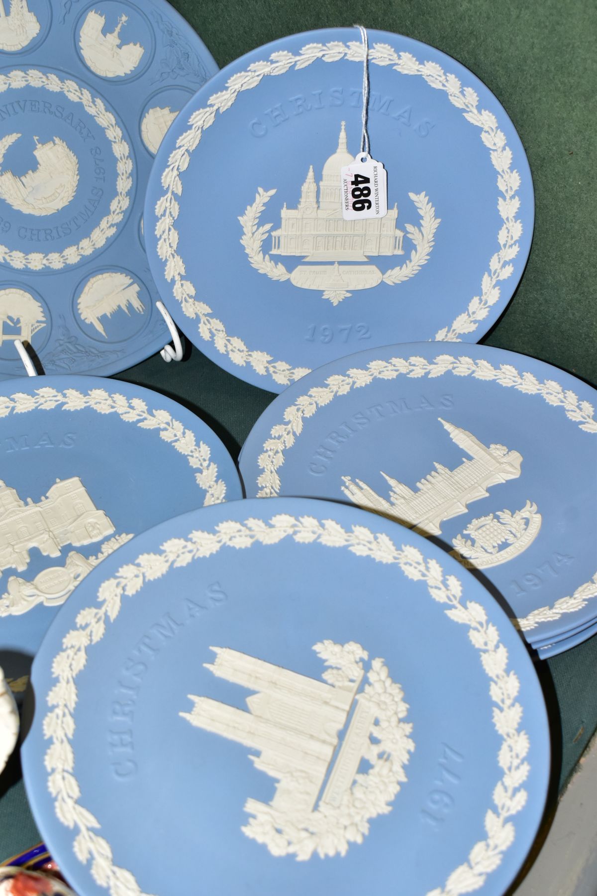 ELEVEN WEDGWOOD PALE BLUE JASPERWARE CHRISTMAS PLATES, comprising a tenth anniversary 1969-1978 - Image 2 of 6