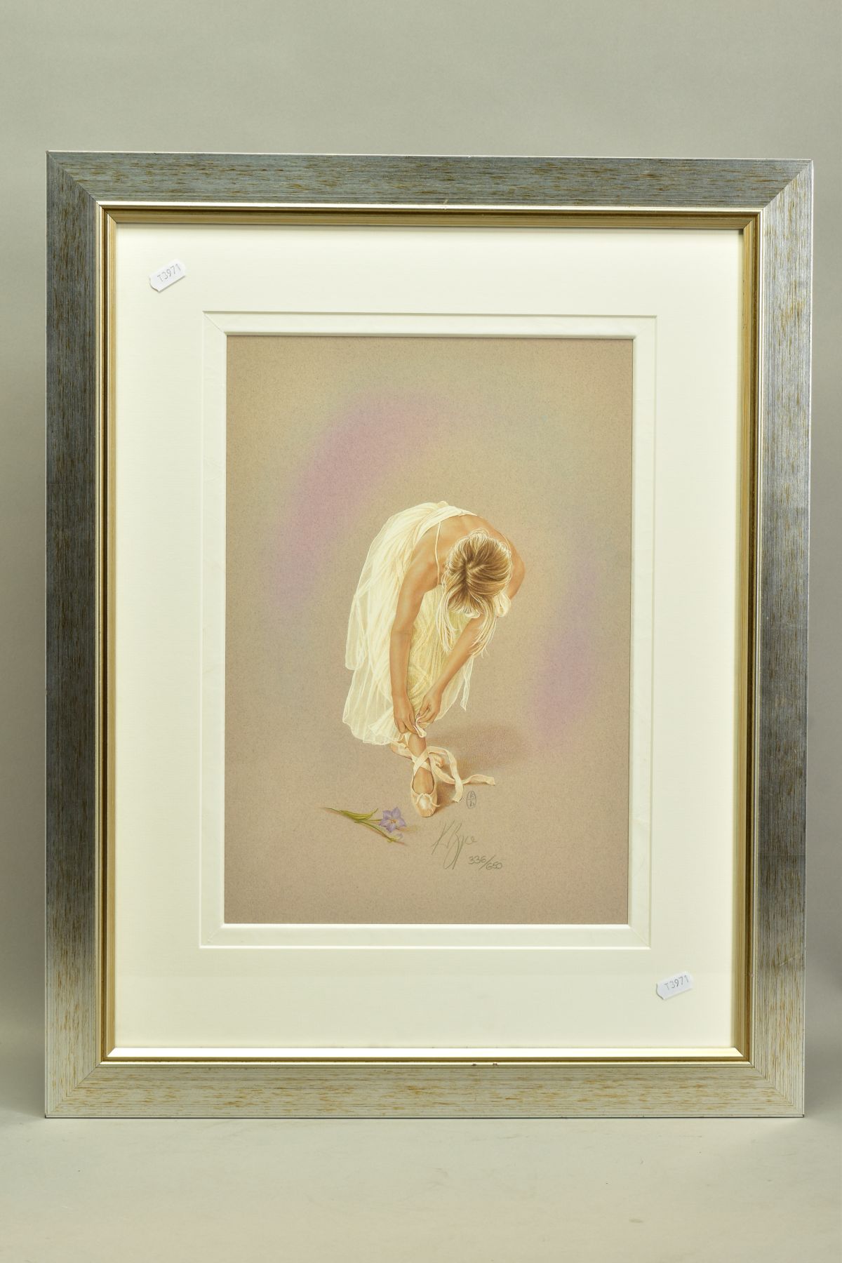 KAY BOYCE (BRITISH CONTEMPORARY) 'BALLET SLIPPERS', a signed limited edition print of a female