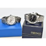 TWO GENTS 'SEIKO' WRISTWATCHES, the first with a hand wound movement (working), silver dial