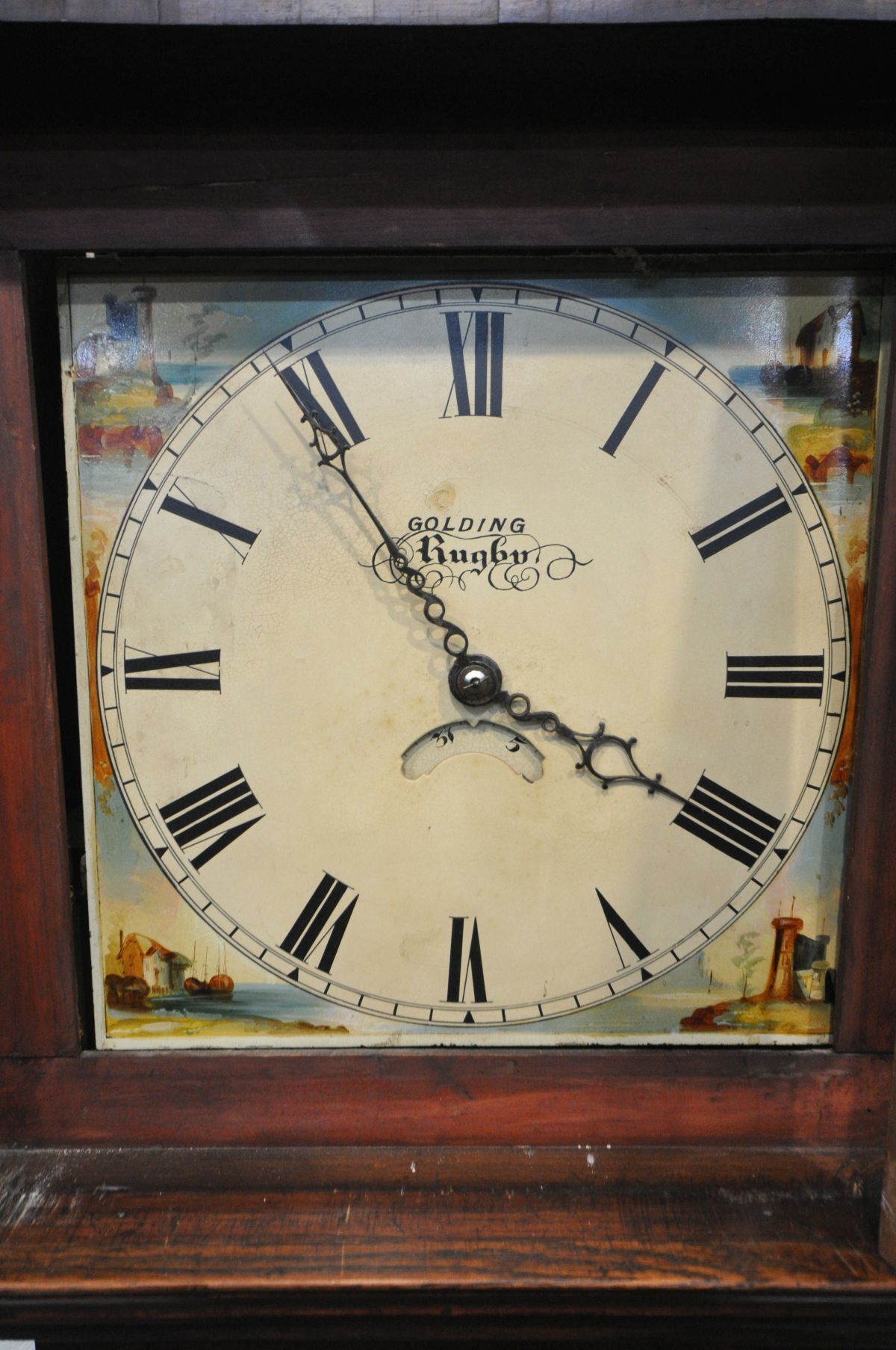 A GEORGE III OAK AND MAHOGANY CROSSBANDED 30 HOUR LONGCASE CLOCK, the hood with a swan neck - Image 3 of 7