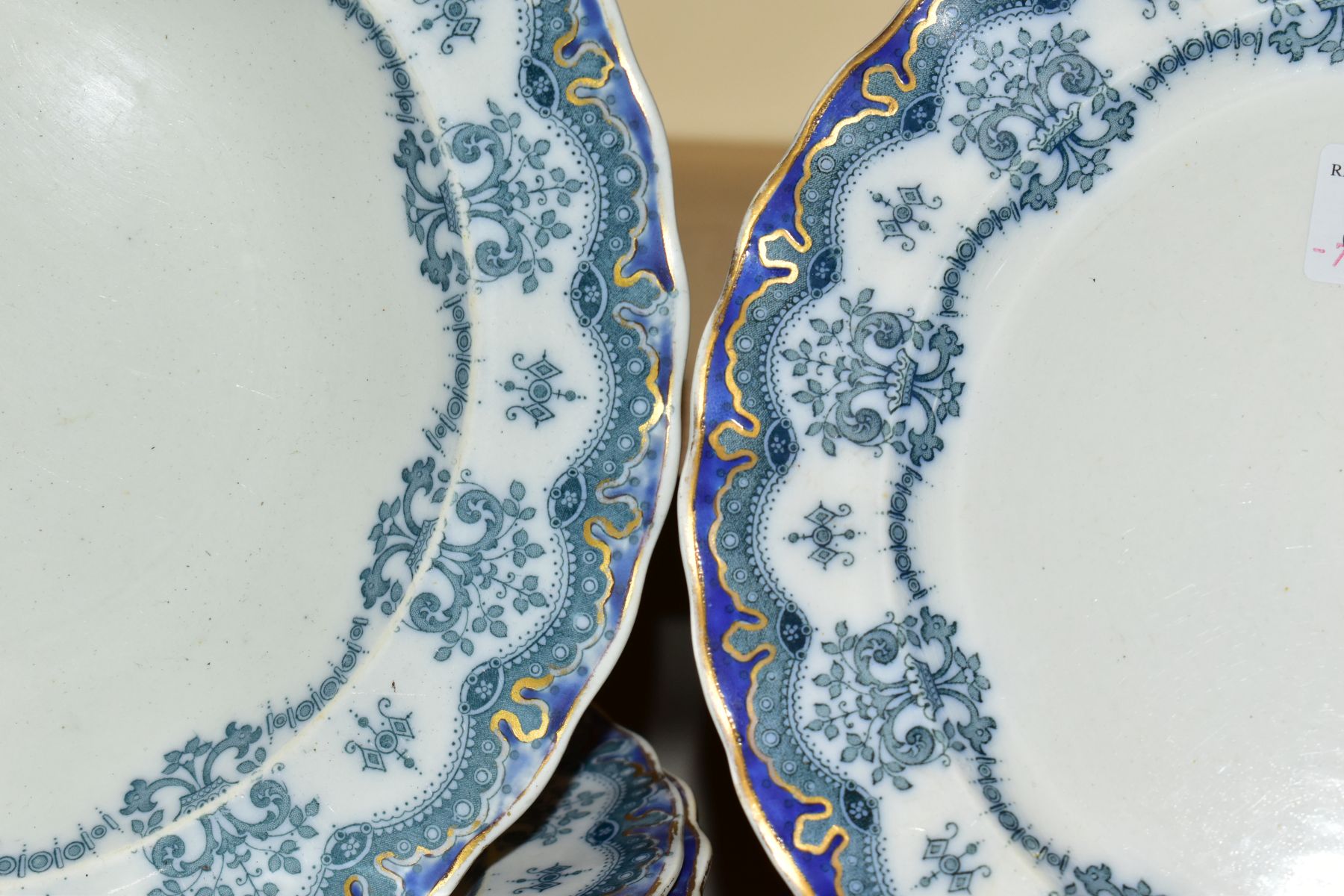 A LATE NINETEENTH CENTURY FORTY NINE PIECE FURNIVALS REGAL PATTERN DINNER SERVICE, with printed, - Image 12 of 12