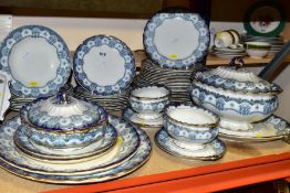 A LATE NINETEENTH CENTURY FORTY NINE PIECE FURNIVALS REGAL PATTERN DINNER SERVICE, with printed,