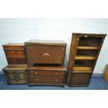 AN OAK CHEST OF TWO DRAWERS, width 101cm x depth 53cm x height 61cm (condition:-missing one