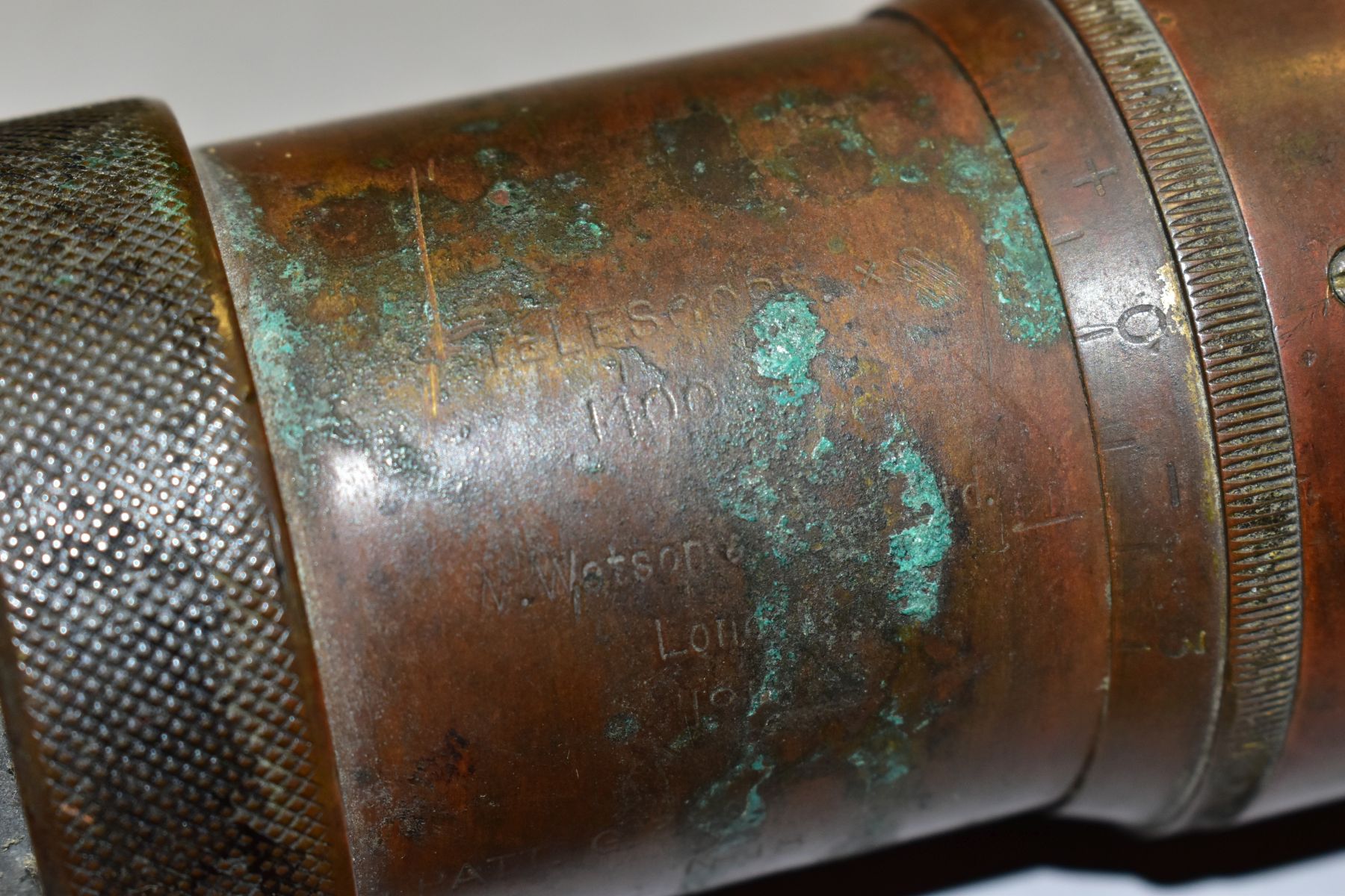 A W WATSON AND SONS LTD WORLD WAR ONE BRASS MILITARY TELESCOPE marked G S Telescope x 8 1400 W - Image 4 of 7