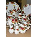 A ROYAL ALBERT OLD COUNTRY ROSES TEA SET AND OTHER TABLE WARES, comprising a teapot and cover,