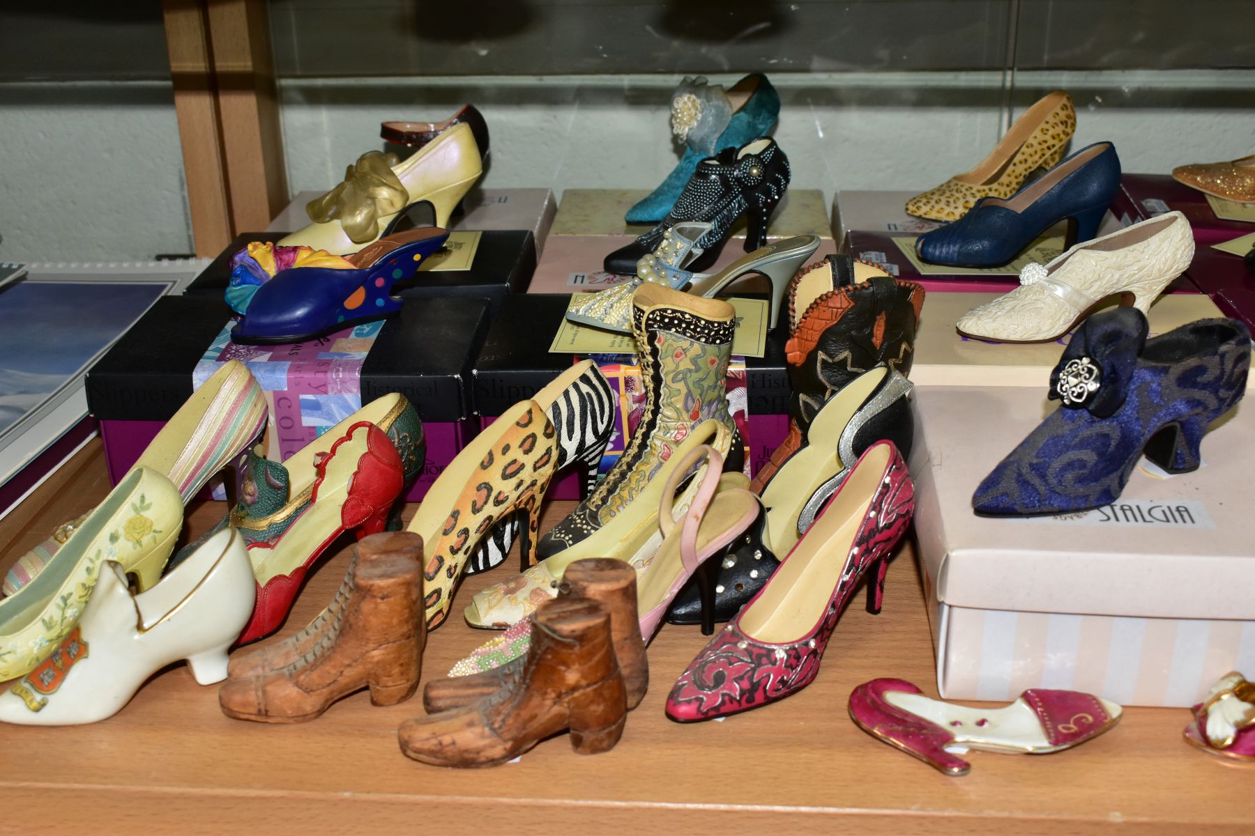 A COLLECTION OF APPROXIMATELY FIFTY 'JUST THE RIGHT SHOE' AND 'IF THE SHOE FITS' RESIN SHOES, thirty