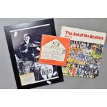 A RINGO STARR AUTOGRAPH AND BEATLES BOOKS, the signature was obtained at Heathrow Airport 13th