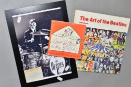 A RINGO STARR AUTOGRAPH AND BEATLES BOOKS, the signature was obtained at Heathrow Airport 13th