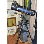 A BOXED CELESTRON TELESCOPE, AstroMaster 130EQ MD, 130mm Newtonian reflector telescope with