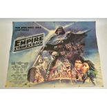STAR WARS THE EMPIRE STRIKES BACK 1980, British quad film poster, black on silver lettering and