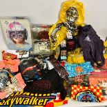 A QUANTITY OF ASSORTED STAR WARS CLOTHING, BAGS AND ACCESSORIES, to include t shirts, socks, tie,