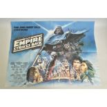 STAR WARS THE EMPIRE STRIKES BACK 1980, British quad film poster, white on black lettering and logo,