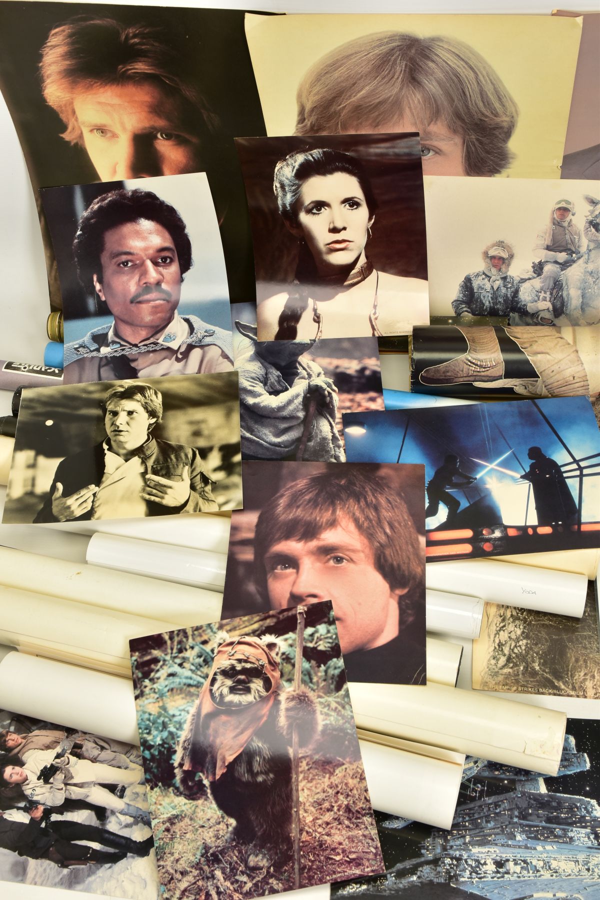 A COLLECTION OF ASSORTED STAR WARS POSTERS AND MEMORABILIA, to include an original roll of 1970's - Image 6 of 12