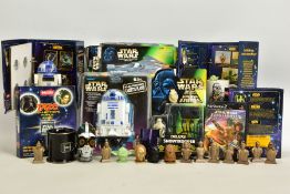 A QUANTITY OF ASSORTED STAR WARS COLLECTABLES, to include sealed Tiger Electronics R2-D2 Personal