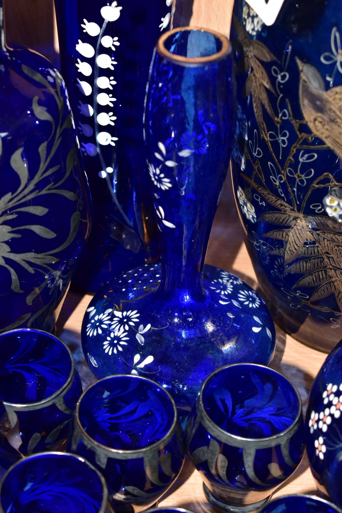 A COLLECTION OF COBALT BLUE GLASSWARES, seventeen pieces, largely late nineteenth and twentieth - Image 6 of 6