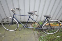 A TENSOR CYCLE VINTAGE TANDEM BICYCLE, with a 21' frame, and three speed gears